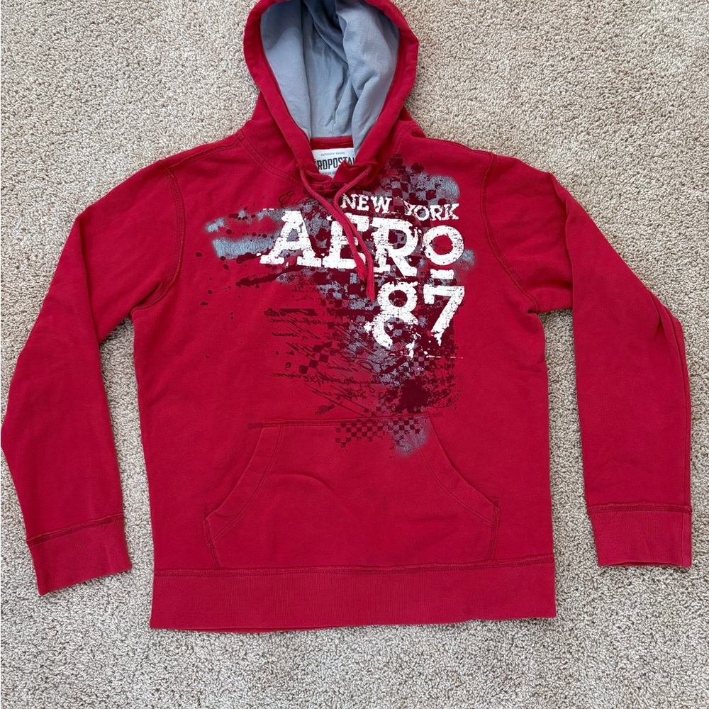 Aeropostale Red Hoodie with Graphic Design